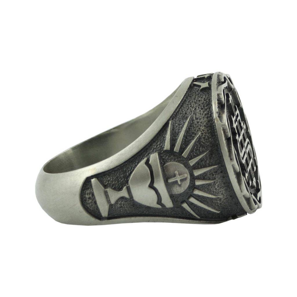 Silver 925 IHS The Holy Name of Jesus Mens Custom Made Religious ring ...