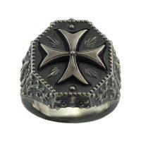 Knight Templar Maltese Cross men's ring Fleur De Lis Sterling Silver 20 ...
