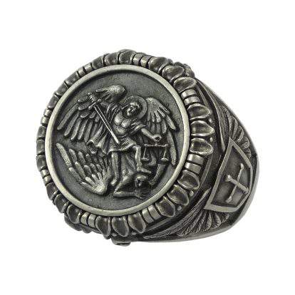 Saint Michael the Archangel Sterling Silver 925 mens Ring Handcrafted ...