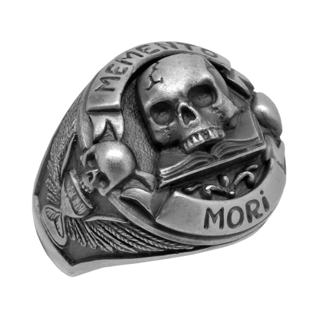 Winged Skull Sterling Silver Ruby Biker Ring – GTHIC