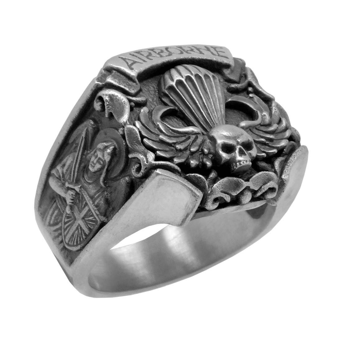 ARMY SOLDIER US MILITARY SKULL 925 STERLING SILVER MENS RING NEW JEWELLERY 