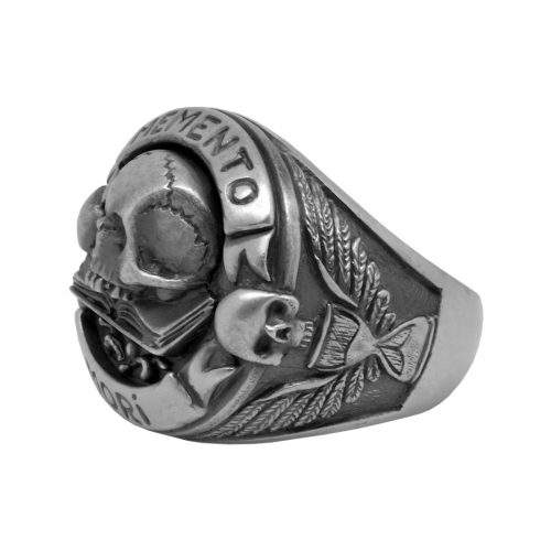 Handmade Sterling Silver 925 Skull Memento Mori Biker Ring | Secretium