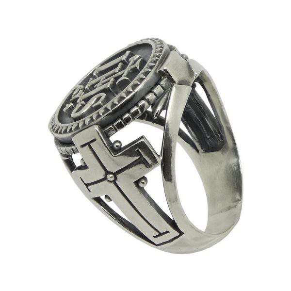 IHS, The Holy name of Jesus sterling silver men's ring | Secretium