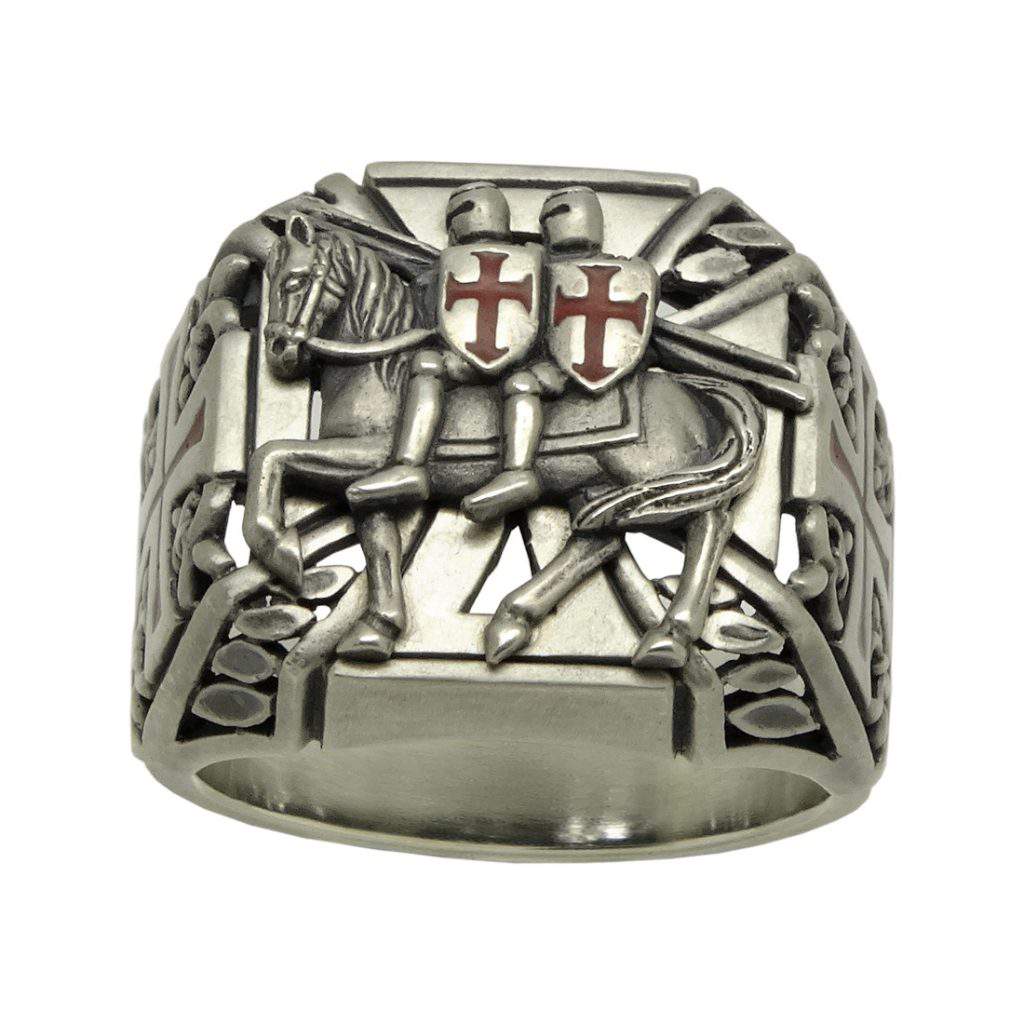 Two Knight Templars, Fellow-Soldiers of Christ men's ring | Secretium