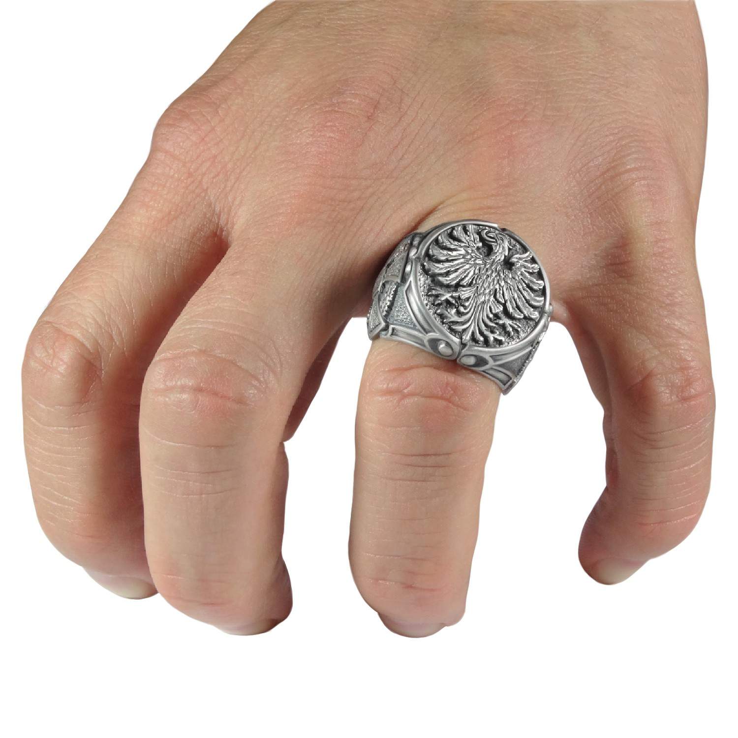Republic Eagle Sterling Silver 10 Mens Ring 