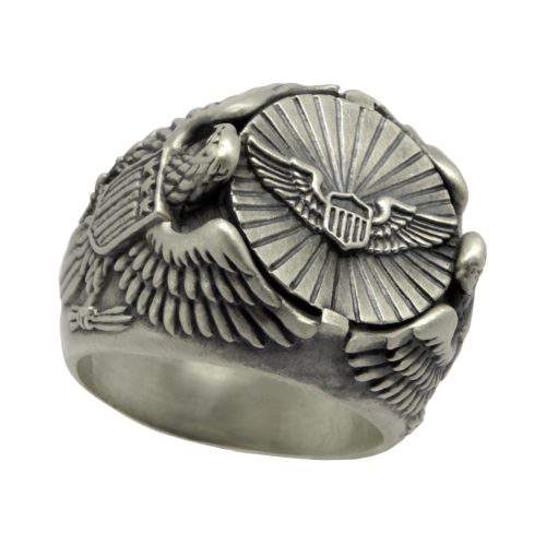 US Army Aviator American eagle sterling silver 925 men's ring | Secretium