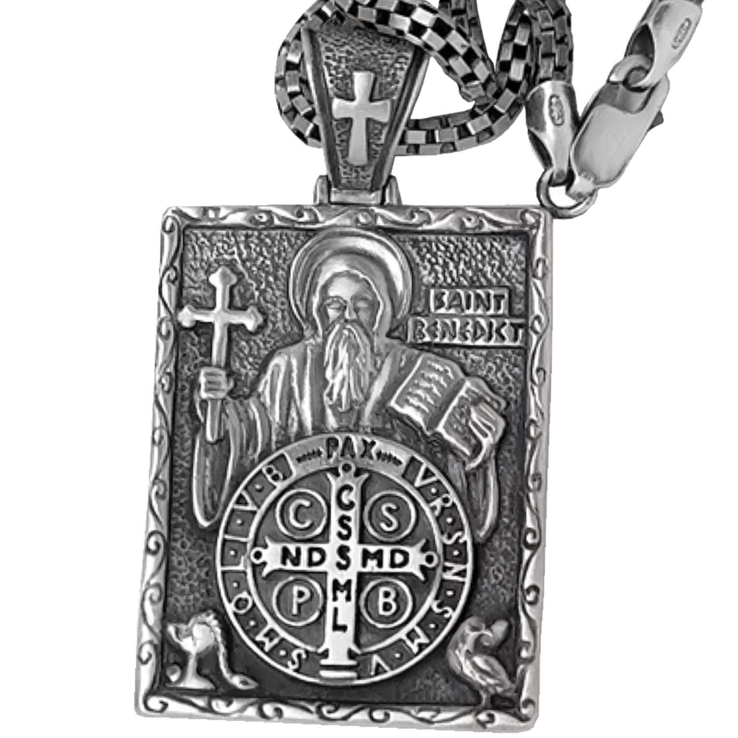 Catholic Gift Shop Ltd 925 Saint Benedict Medal/Pendant   Catholic medaglie & preghiera di Lourdes