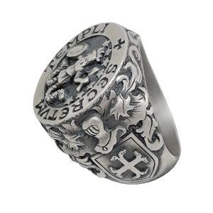 Sigil of Abraxas Sterling Silver 925, Knights Templar Men's ring ...