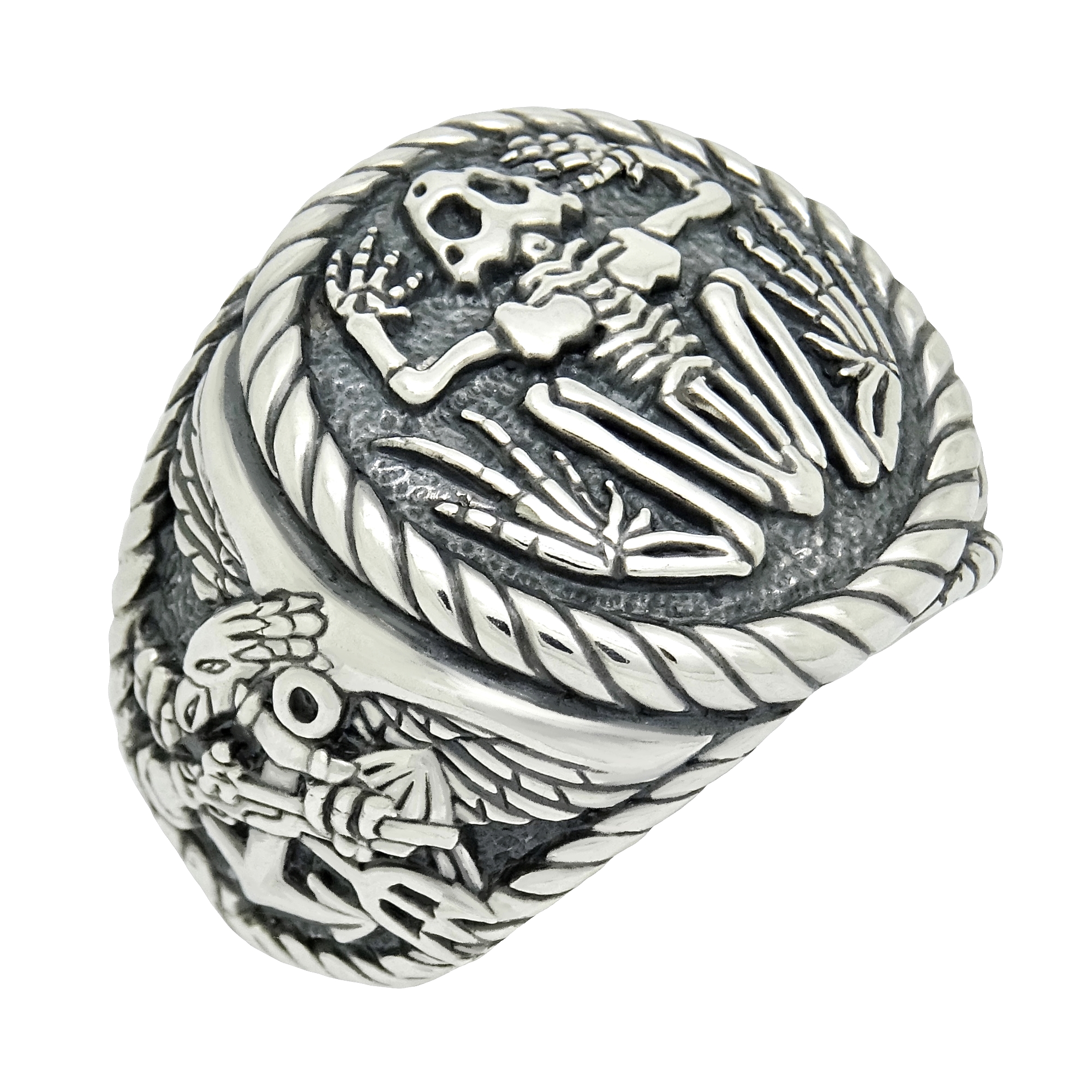 Frogman Combat Diver Navy Seals Scuba Sterling Silver Army Military Police  925 Men Ring