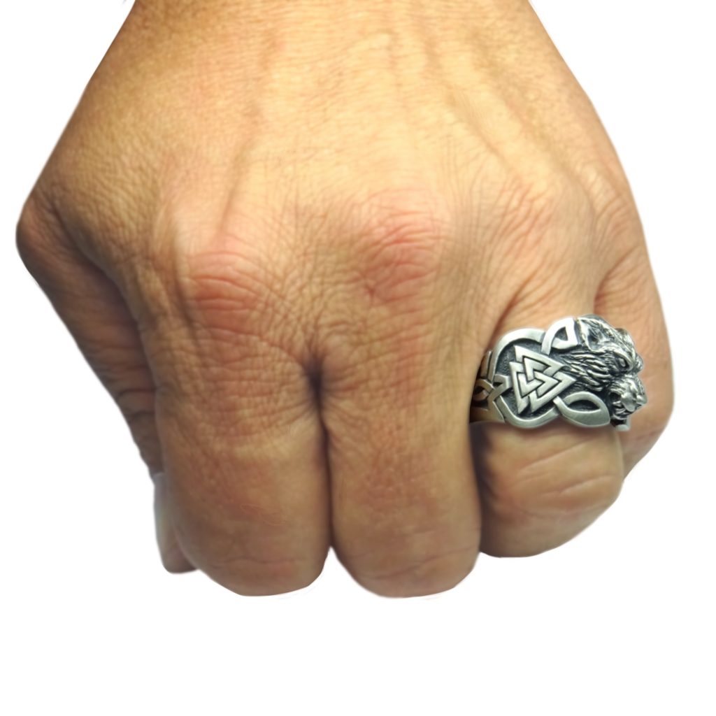 Oorringen voor mannen Sterling Zilver Viking Valknut/Wolf Claw