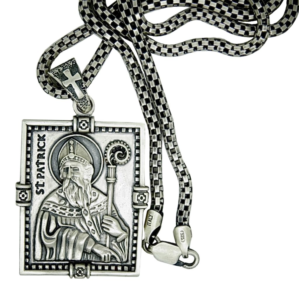 Saint Patrick Sterling Silver 925 Pendant with or without Chain ...