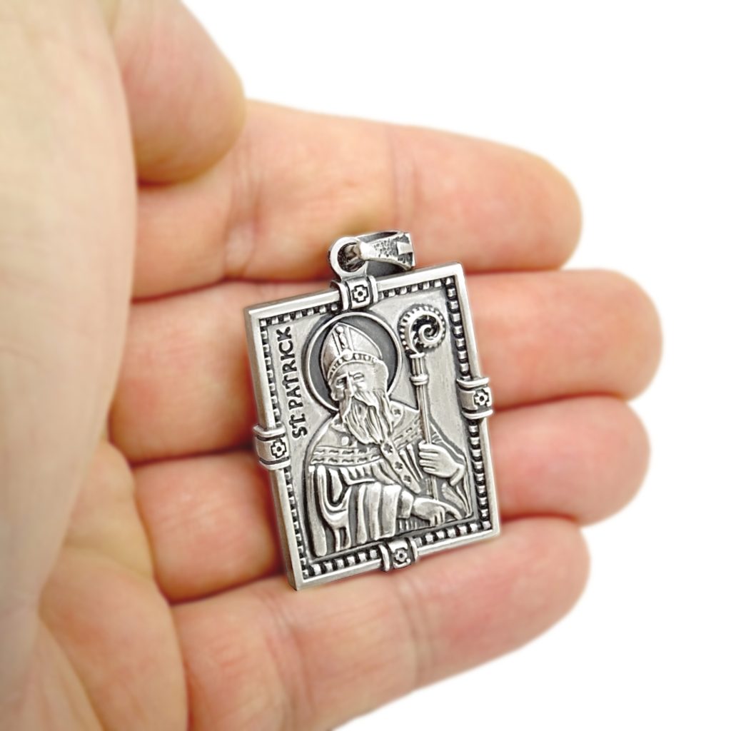 Saint Patrick Sterling Silver 925 Pendant with or without Chain ...
