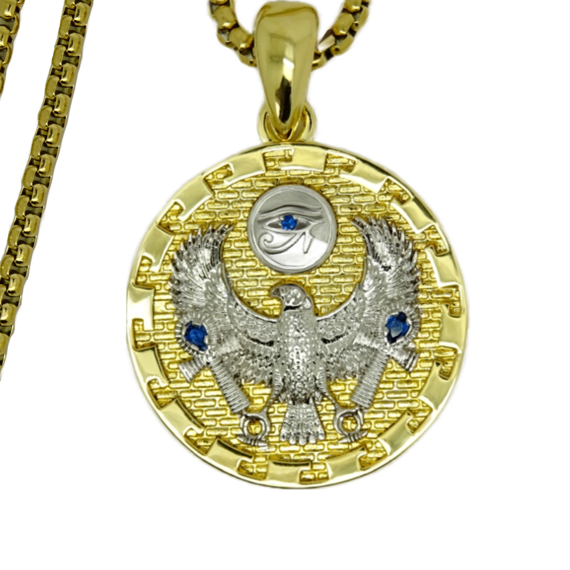 Egyptian Eye Of Horus Pendant Necklace – Gold Plated Alloy Chain, Unisex Gift
